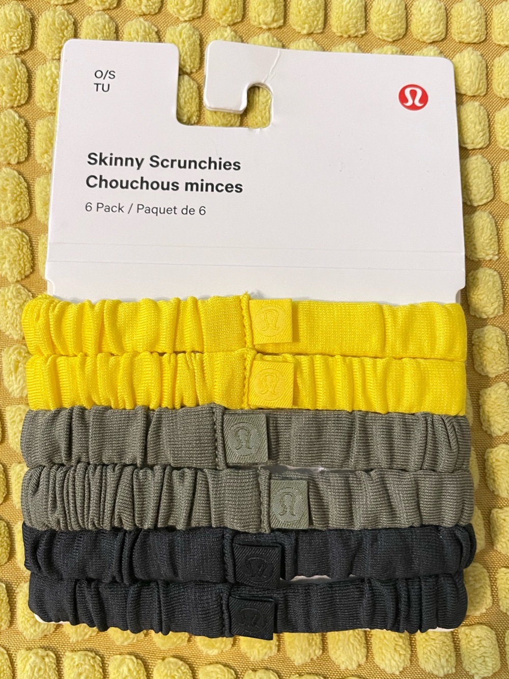 Lululemon Skinny Scrunchies 6 Pack NWT Lemon Balm